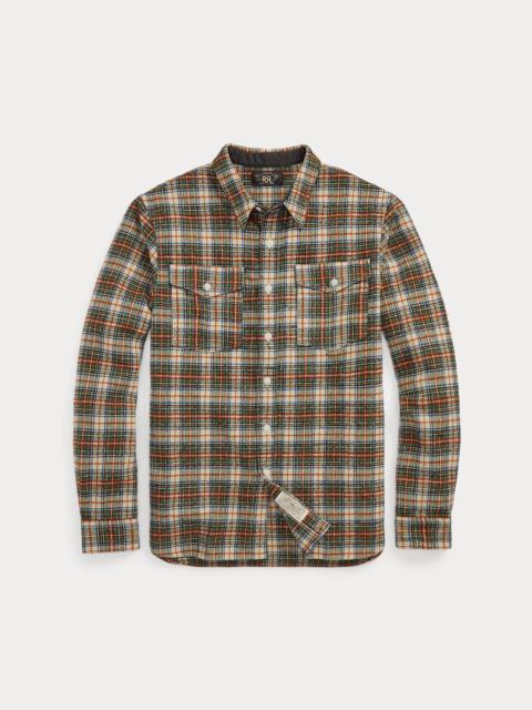 Plaid Wool-Blend Twill Workshirt