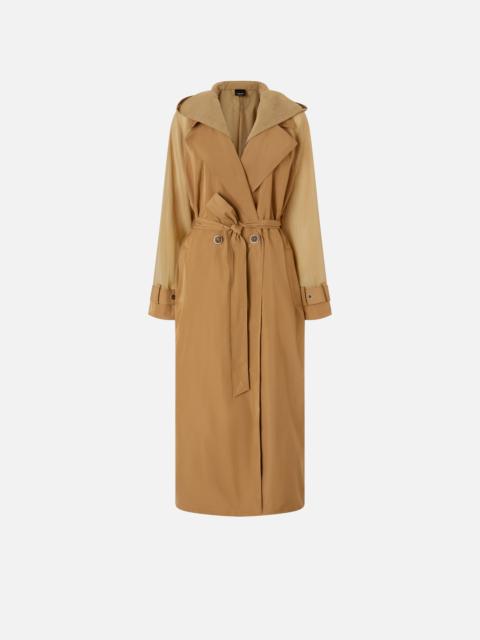 TRENCH COAT WITH SHEER INSERTS