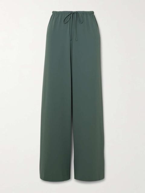 Crepe de chine straight-leg pants
