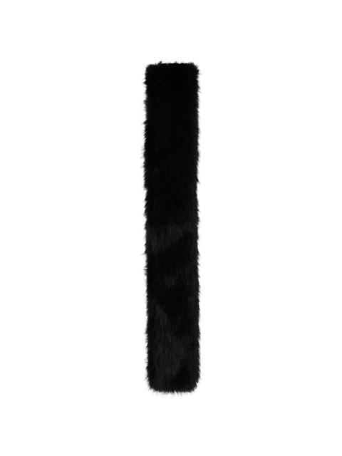 Black Slim Faux Fur Scarf