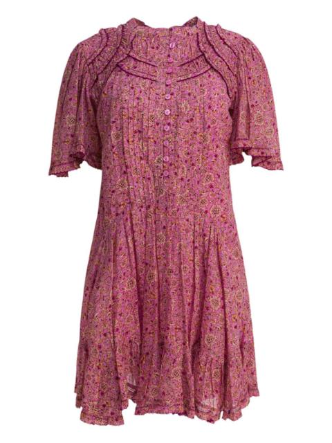 Celyana pleated floral-print mini dress