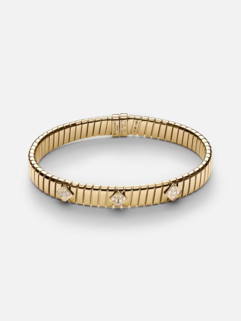 Bvlgari Tubogas 18kt gold bracelet with diamonds