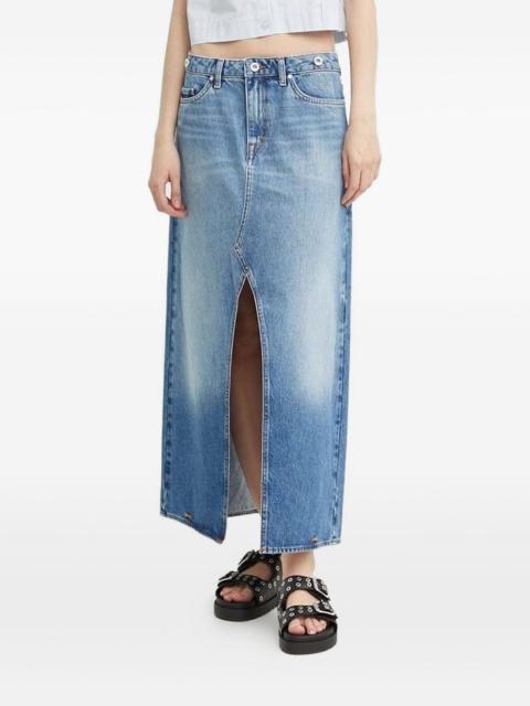 Tillis denim split maxi skirt