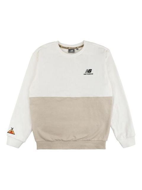 New Balance x JHI Crossover Printing Colorblock Casual Round Neck Pullover White NCA89063-IV