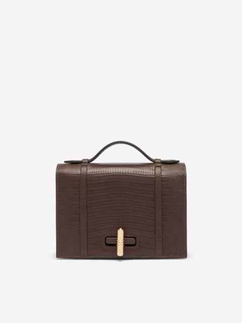 May Dark Brown Embossed Leather Small Handbag