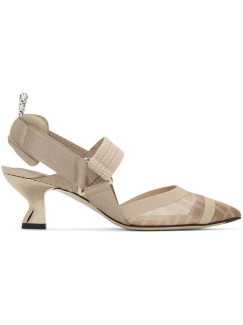 Pink Mesh Colibrì Slingback Heels