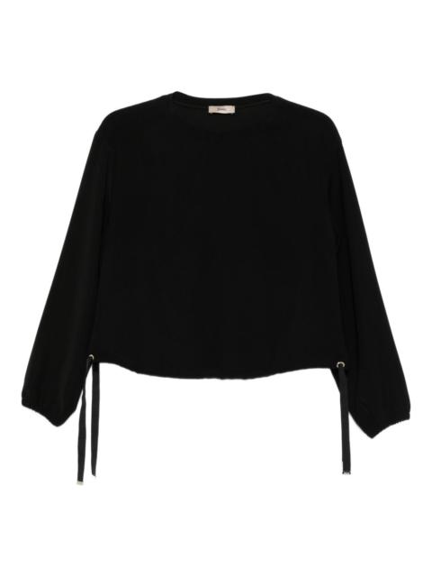 drawstring-hem sweatshirt