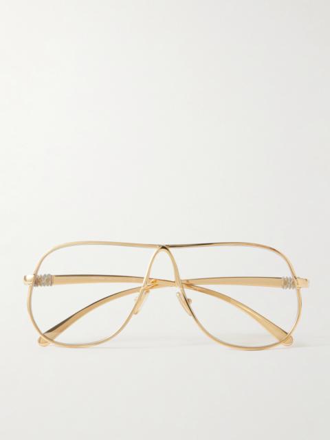 Aviator-style Gold-tone Optical Glasses