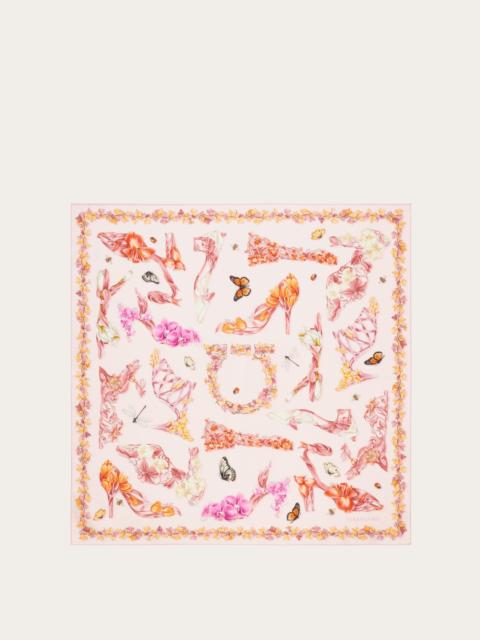 Eden shoes print silk foulard