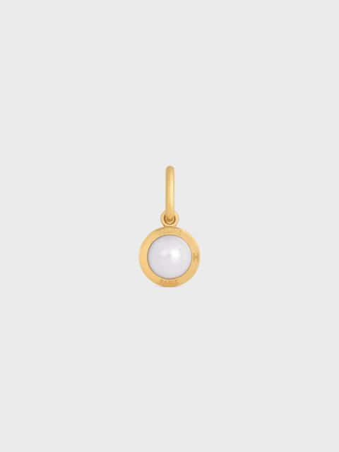 Celine Charms Pearl in Resin Pearl and Brass with Gold Finish