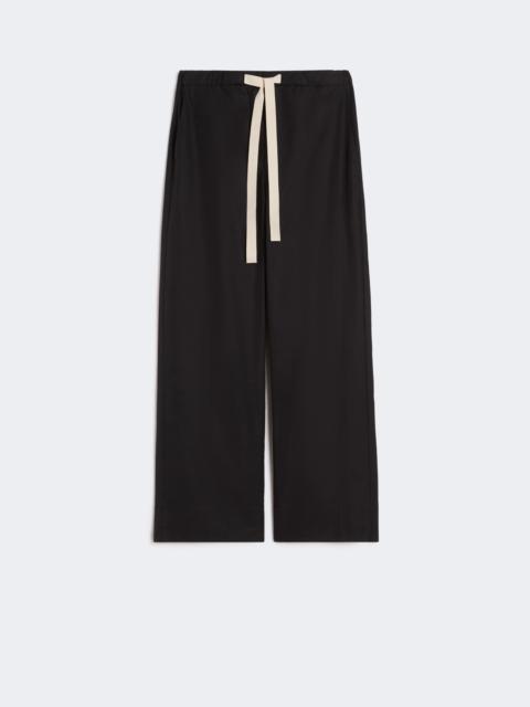 Cotton drawstring trousers - BLACK