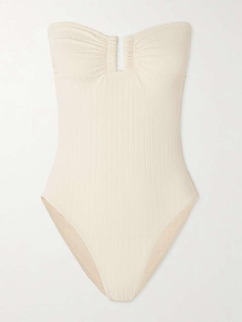 Paradise Bossa Nova strapless ribbed swimsuit