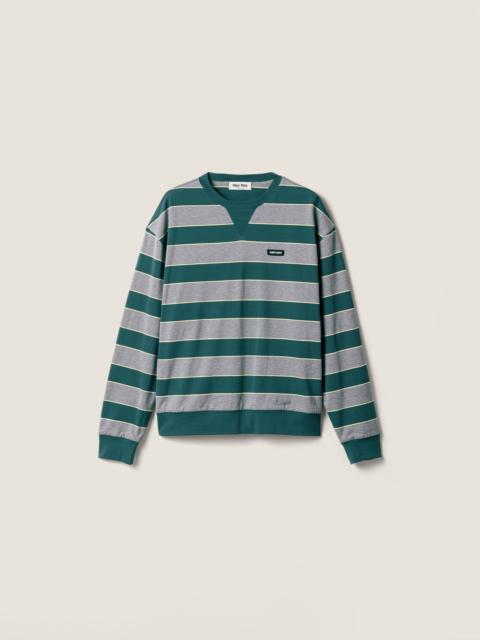 Striped jersey sweat shirt
