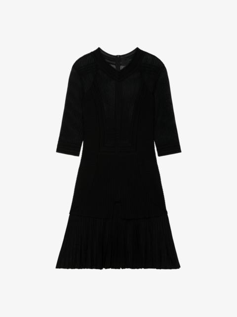 DRESS IN TRANSPARENT KNIT WITH OVERLAPPED EFFECT