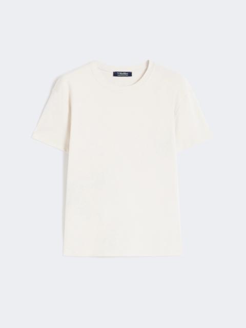 Embroidered jersey T-shirt - SAND