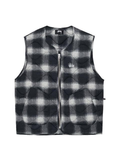 Stussy Plaid Nylon Liner Vest 'Black' 115720