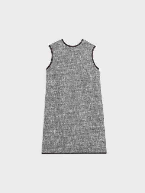 Relaxed Sleeveless Dress in Canvas Tweed