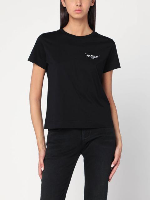 Black cotton T-shirt with logo