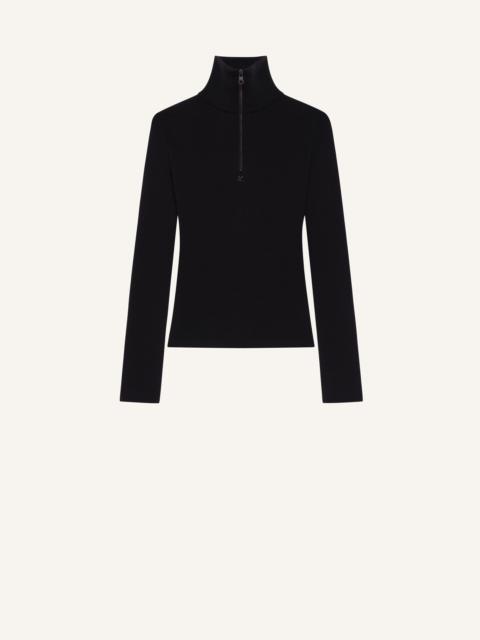 ZIPPED MOCKNECK SWEATER
