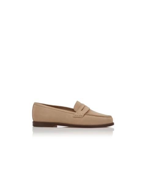 Light Brown Suede Penny Loafers