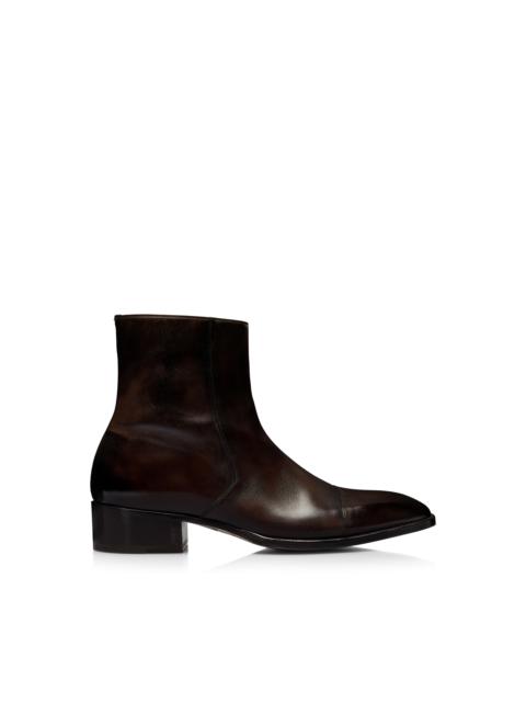 BURNISHED LEATHER HAINAUT ZIP BOOT