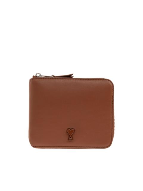 logo-appliqué leather wallet