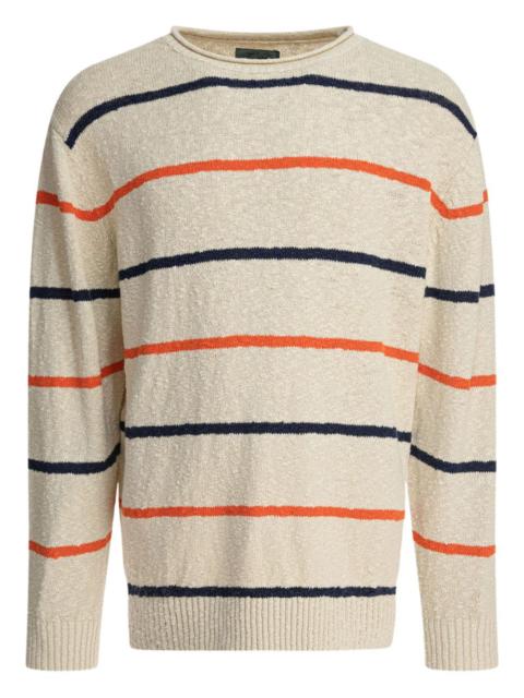 striped cotton-blend sweater