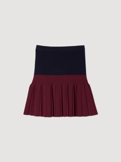 MINI TWO-TONE PLEATED SKIRT