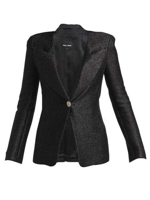 Metallic Rafia Motif Blazer