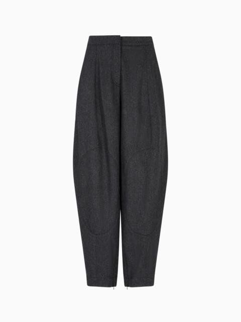 WIDE TROUSERS IN WOOL AND CASHMERE FLANNEL