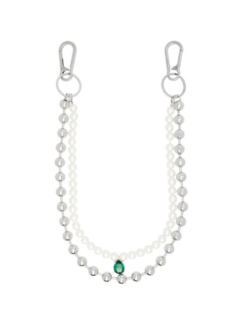 Silver 'The Ball Pearl Wallet' Keychain