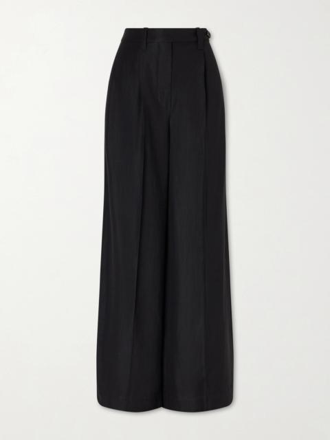 Pleated Woven Wide-leg Pants