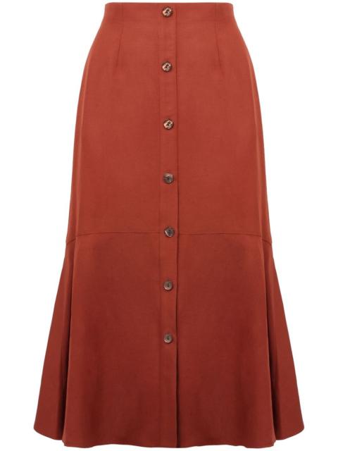 button-fastening midi skirt