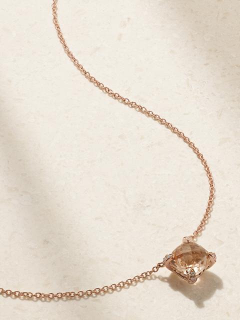 Chatelaine 18-karat Rose Gold, Morganite And Diamond Necklace