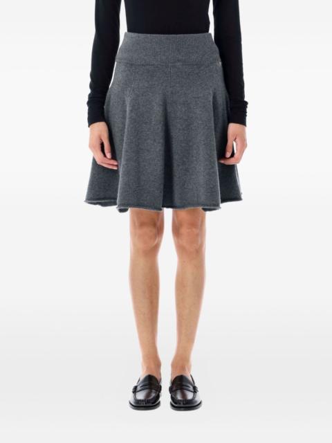 ribbed-knit flared mini A-line skirt