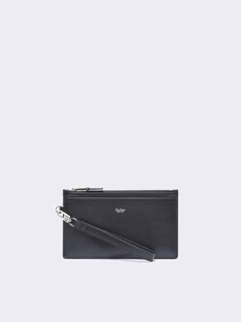 Wrist-strap leather pouch - BLACK