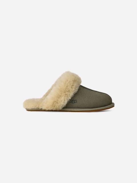® Women's Scuffette II Suede Sheepskin Slipper in Moss Green/Muted Brass