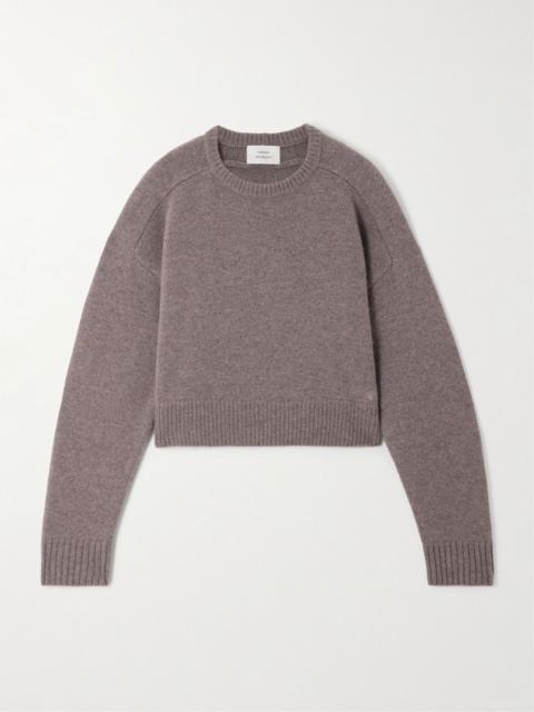 Bruzzi cropped wool and cashmere-blend sweater Taupe