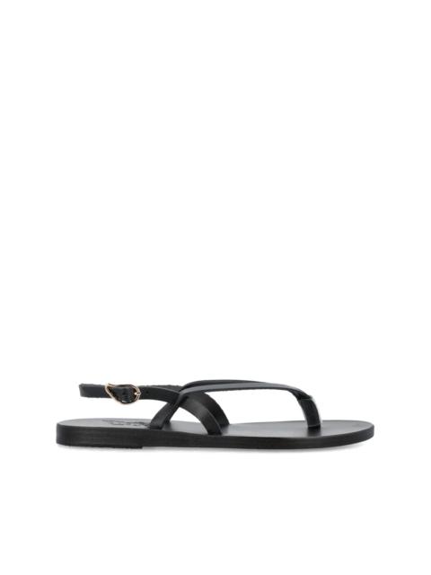 Synthesis flat leather sandals
