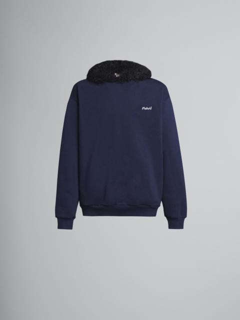 BRUSHED BIO COTTON HOODED SWEATSHIRT