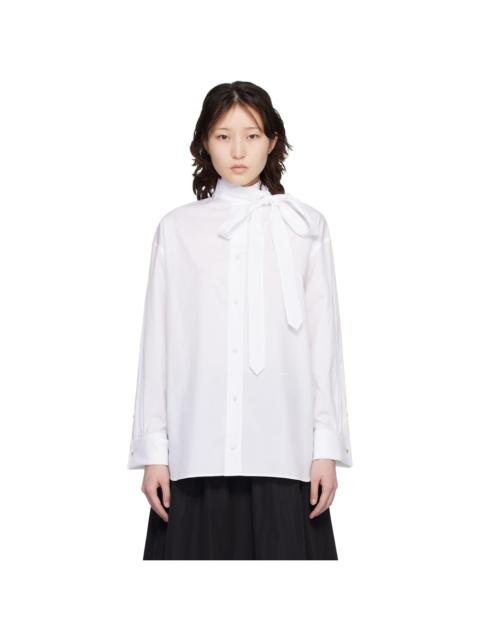 White Kenzo Paris Oversized Bow Shirt