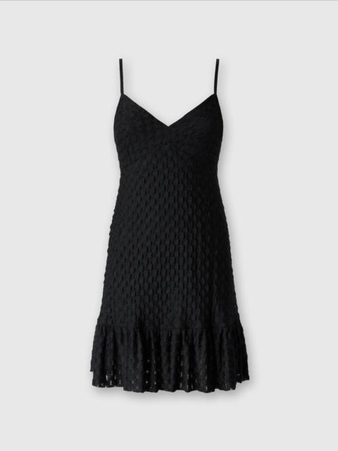 Sleeveless mini dress with lace tiered skirt