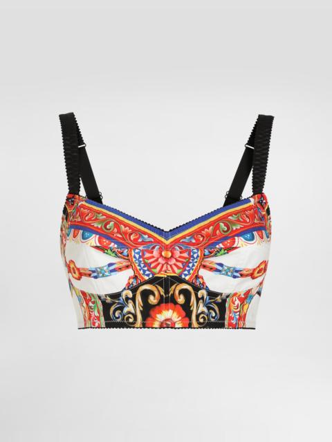 Carretto-print poplin top