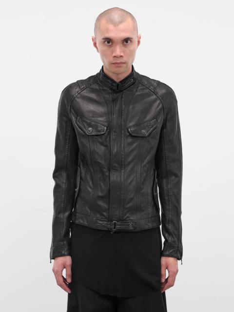Black Leather Utility Jacket