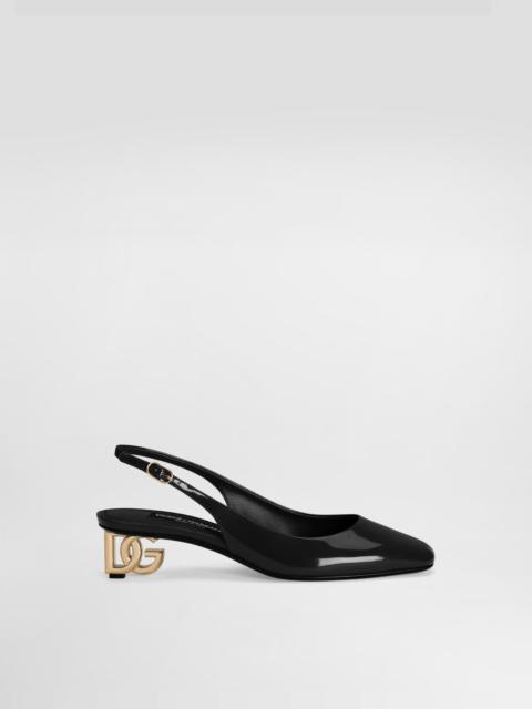 Patent leather slingbacks
