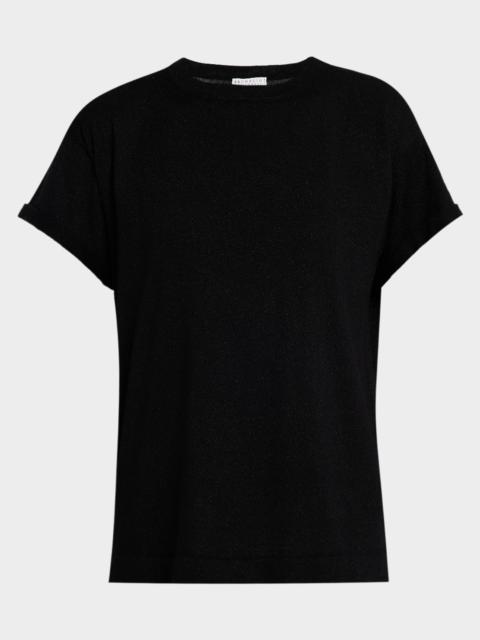 Short Sleeve Lurex Cashmere Shirt