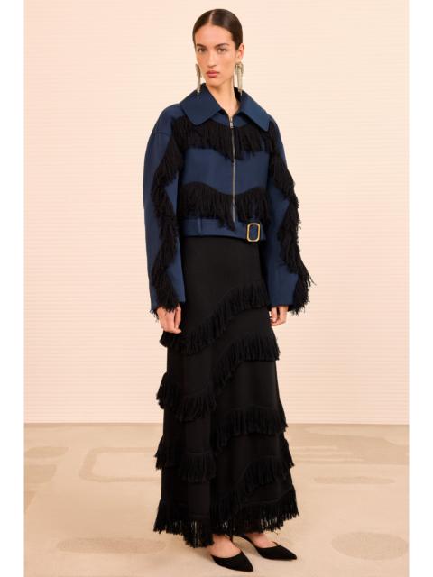 Raffela Cropped Fringe Jacket