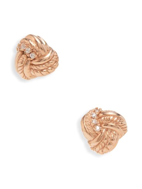 Bottega Veneta Knot Cubic Zirconia Stud Earrings in Gold at Nordstrom