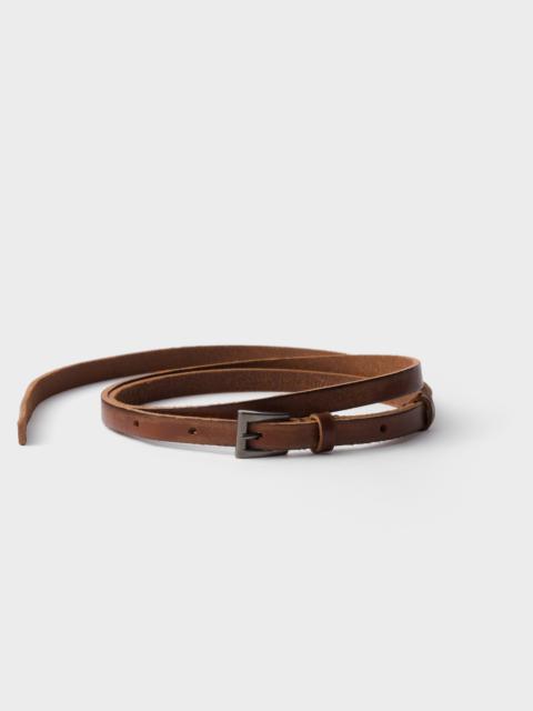 Narrow leather belt