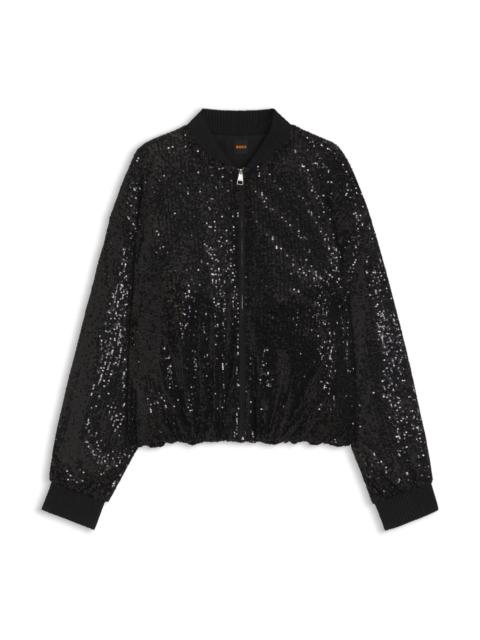 RELAXED-FIT JACKET WITH SEQUIN EMBELLISHMENTS